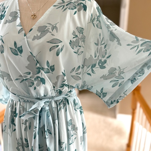 ANRABESS Floral Print Kimono Wrap V-Neck Maxi Dress Size M - Picture 5 of 11